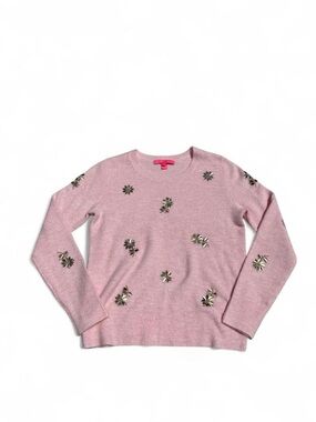 Lilly Pulitzer Kalaya Sweater Calla Lilly Pink Sparkle Floral